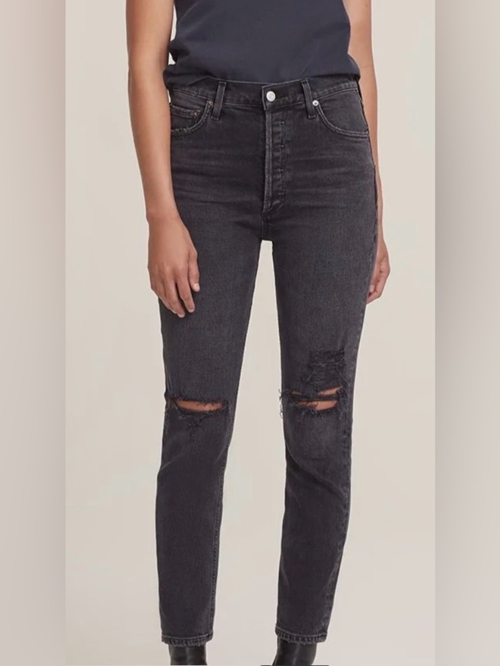 AGOLDE Nico High Rise Slim Jeans washed faded black ( Cassette)Size 30